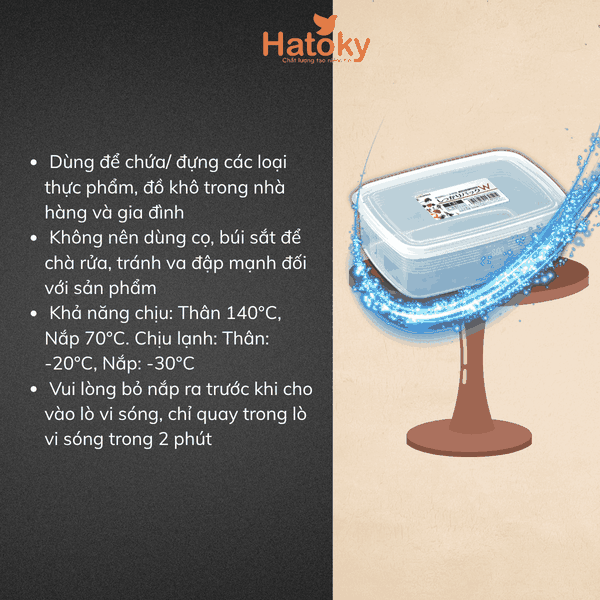 Hộp nhựa đựng thực phẩm Nakaya 1.3L