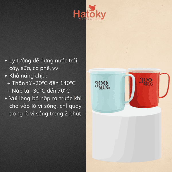 Ly Nhựa Nakaya 300ml Có Nắp K519