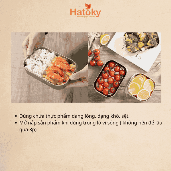 Hộp đựng thực phẩm Inox nắp nhựa ECHO 440ml