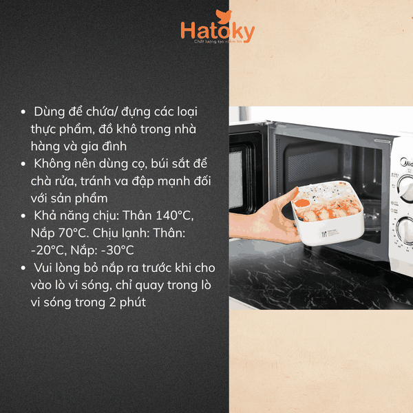 Hộp đựng thực phẩm chịu nhiệt lò vi sóng-K513