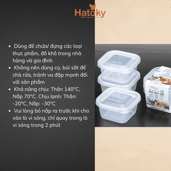 Hộp đựng thực phẩm chịu nhiệt lò vi sóng - K300-1