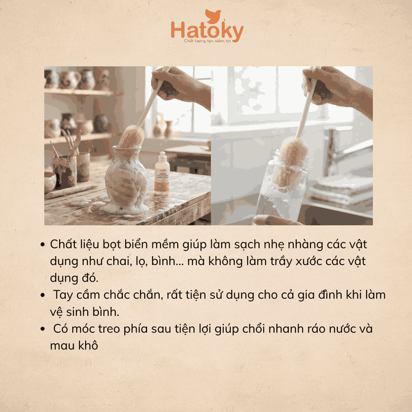 Cây cọ rửa bình đầu mút mềm Seiwapro