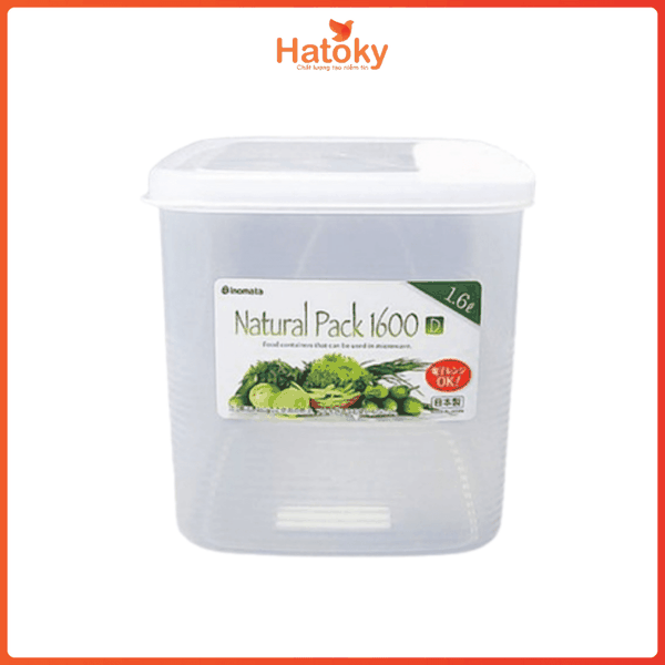 Hộp thực phẩm vuông INOMATA chịu nhiệt lò vi sóng dung tích 1600ml