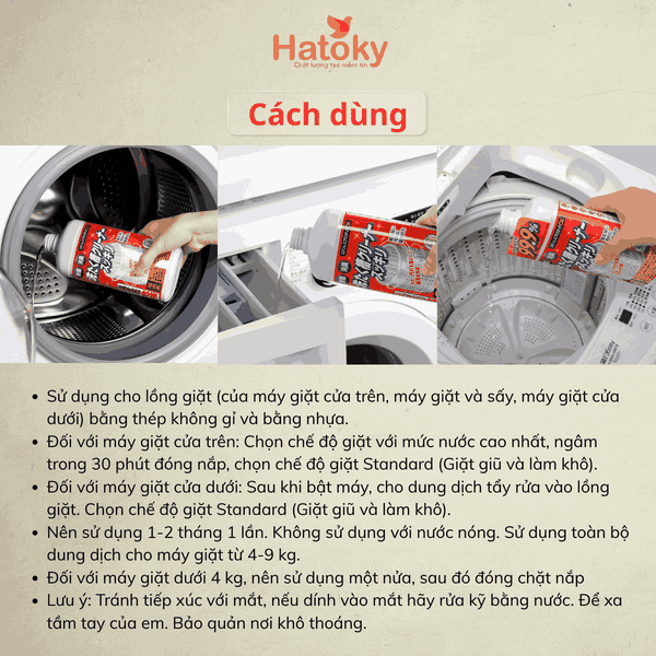 Nước Tẩy Lồng Máy Giặt Rocket 550g