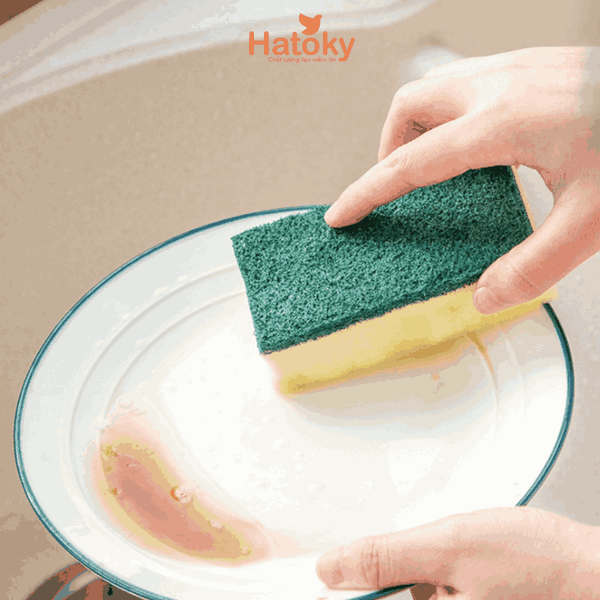 Set 10 Miếng Mút Rửa Ly, Cốc Happy Value