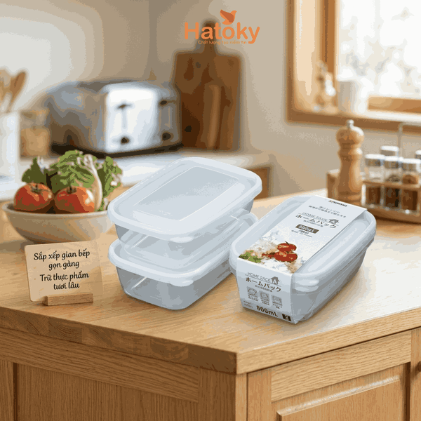 Set 2 Hộp Nhựa Đựng Thực Phẩm Nakaya 800ml