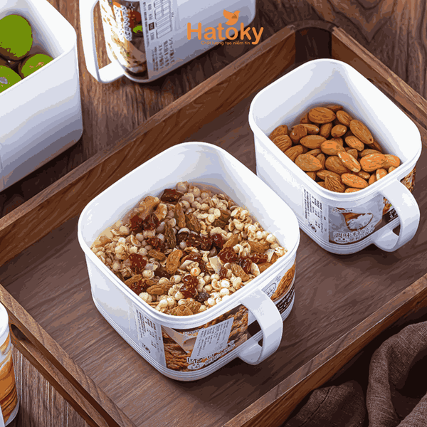 Hộp Đựng Thực Phẩm Nakaya Nắp Mềm Có Tay Cầm 800ml - K494