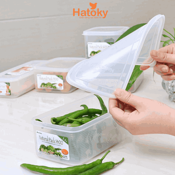 Hộp nhựa đựng thực phẩm Inomata Natural Pack 1300ml