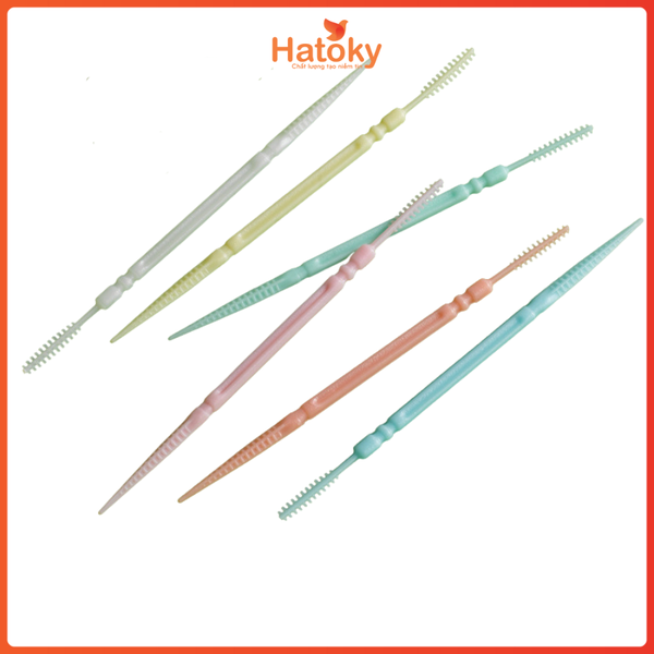 Hộp 40 tăm nha khoa 2 đầu chăm sóc răng miệng - Trắng