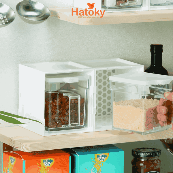Hộp Gia Vị Dáng Vuông Inomata 400ml