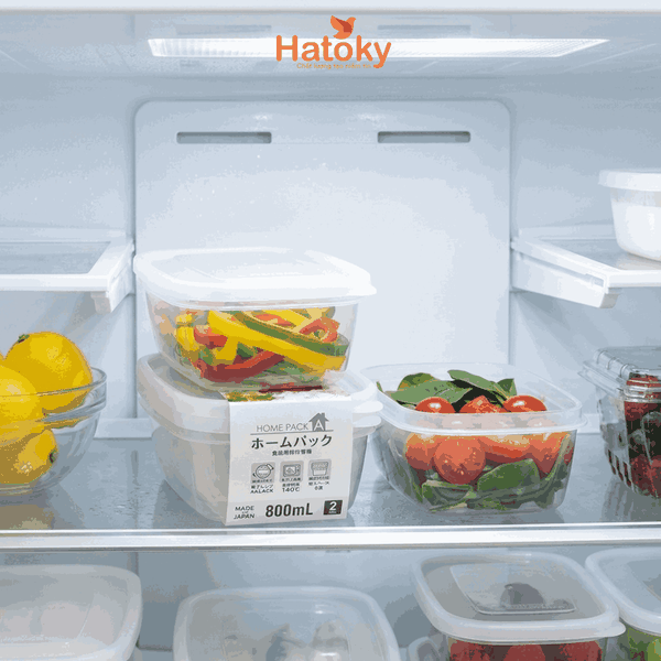 Set 2 Hộp Nhựa Đựng Thực Phẩm Nakaya 800ml