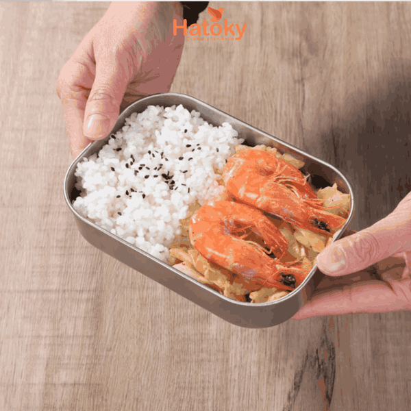 Hộp đựng thực phẩm Inox nắp nhựa ECHO 440ml