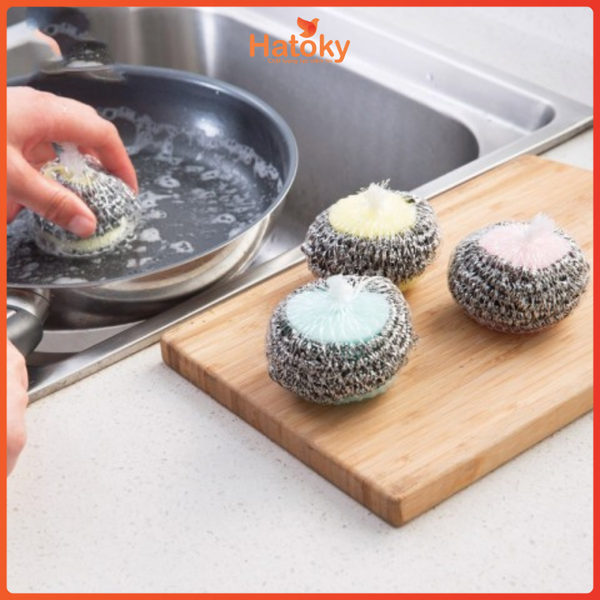 Mút Inox Cọ Rửa Nồi Tawashi S 4 Miếng KOKUBO