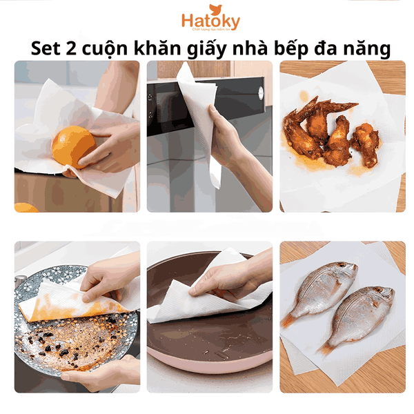 Set 2 cuộn khăn giấy vệ sinh bếp