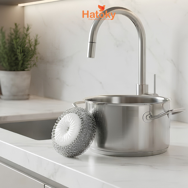 Mút Inox Cọ Rửa Nồi Tawashi S 4 Miếng KOKUBO