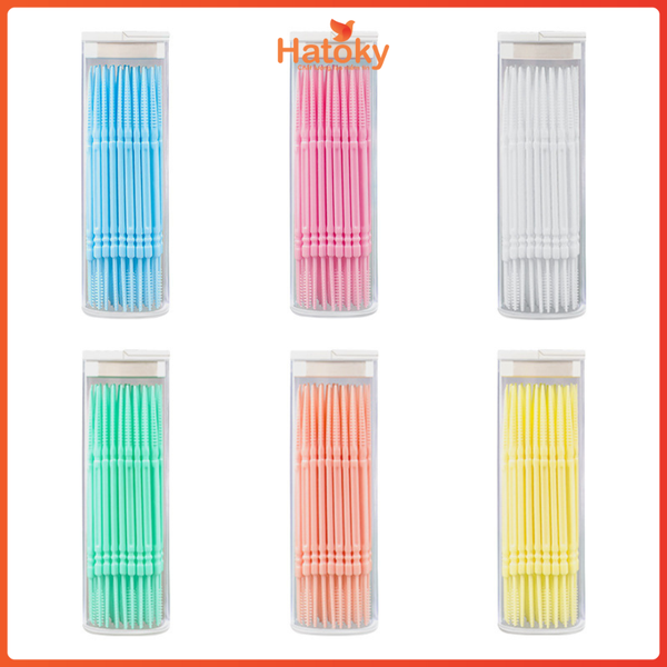 Hộp 40 tăm nha khoa 2 đầu chăm sóc răng miệng - Trắng