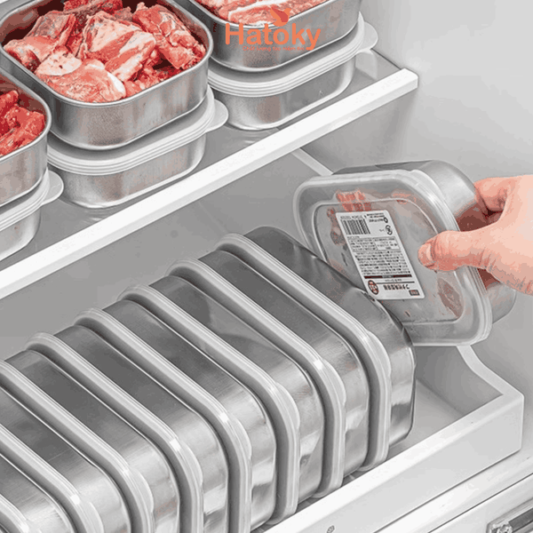 Hộp đựng thực phẩm Inox nắp nhựa ECHO 440ml