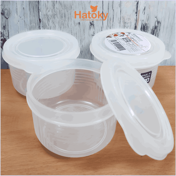 Bộ 3 Hộp Nhựa Tròn Đựng Thực Phẩm NAKAYA 180mL
