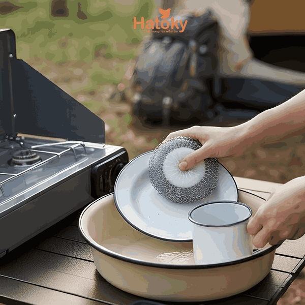 Mút Inox Cọ Rửa Nồi Tawashi S 4 Miếng KOKUBO
