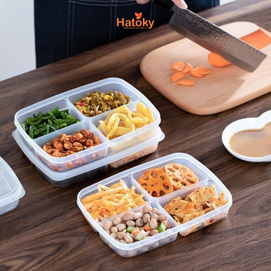 Hộp Nhựa Nakaya Chia 4 Ngăn 710ml