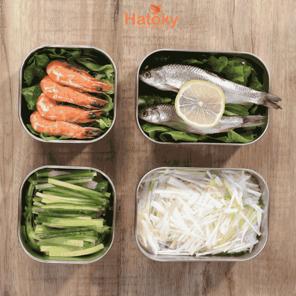 Hộp đựng thực phẩm Inox nắp nhựa ECHO 440ml