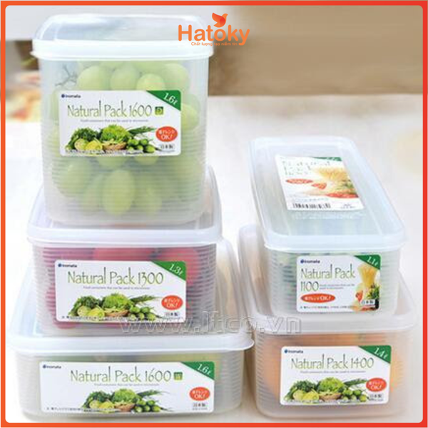 Hộp nhựa đựng thực phẩm Inomata Natural Pack 1300ml