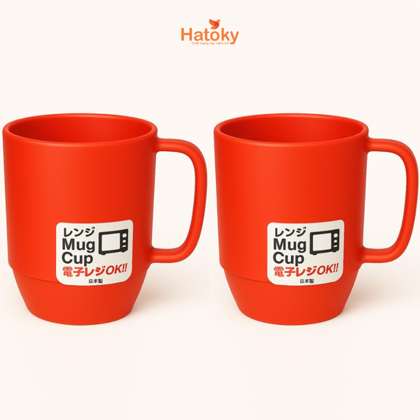 Cốc Nhựa Inomata Mug Cup Màu Đỏ 350ml