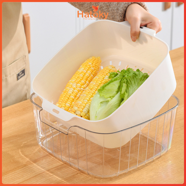 Rổ vuông 2 lớp đa năng Size L