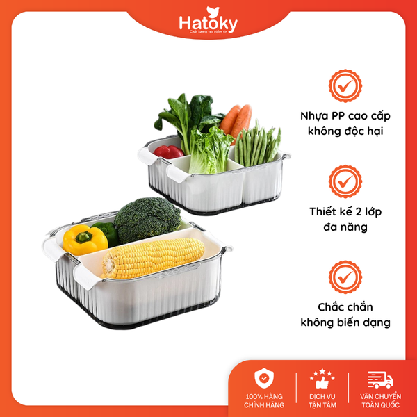 Rổ 2 lớp chia ngăn - 2 ngăn