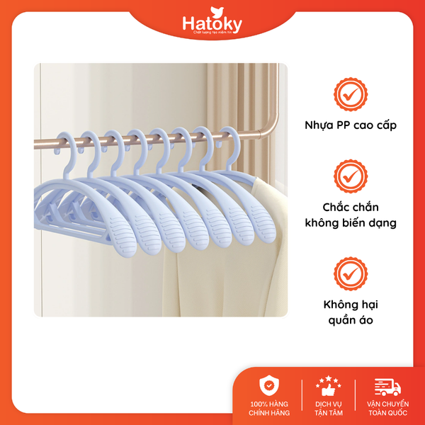 Bộ 5 móc treo quần áo chống trượt tiện dụng - màu xanh dương