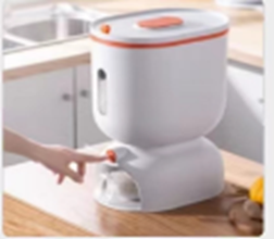 Thùng đựng gạo thông minh - Màu trắng viền xám