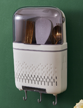 Hộp đựng đũa thìa có nắp đậy chống côn trùng - Trắng