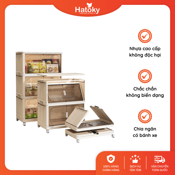 Tủ để đồ đa năng gấp gọn thông minh size 45cm 2 tầng