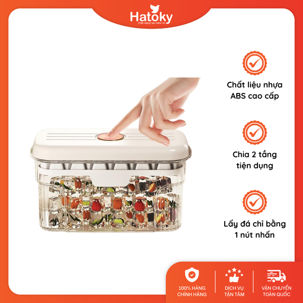 Hộp khay đá 2 tầng