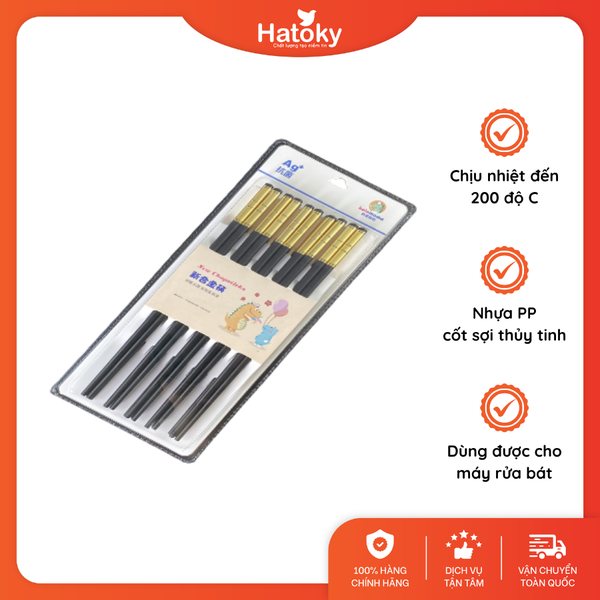 Set 5 đôi đũa nhựa PP cốt sợi thủy tinh 24cm