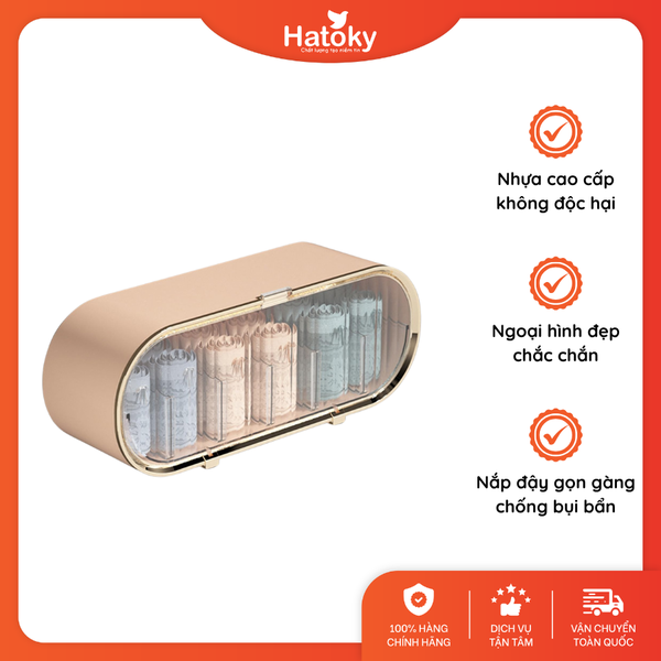 Hộp đựng vớ, đồ lót chống bụi gắn tường - Màu hồng