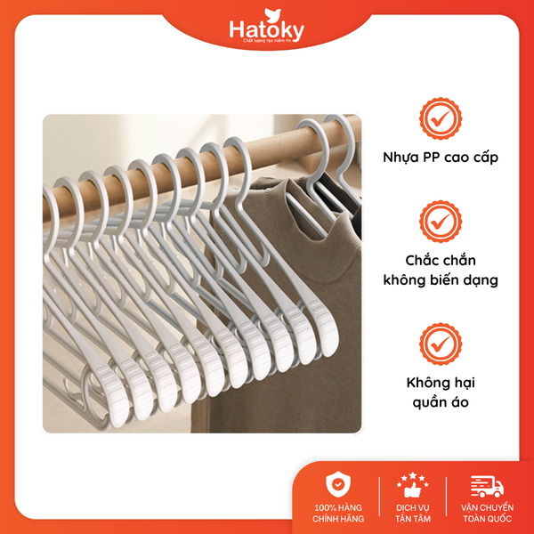 Set 5 móc treo đồ có chống trượt - màu trắng OG-0002YT-3