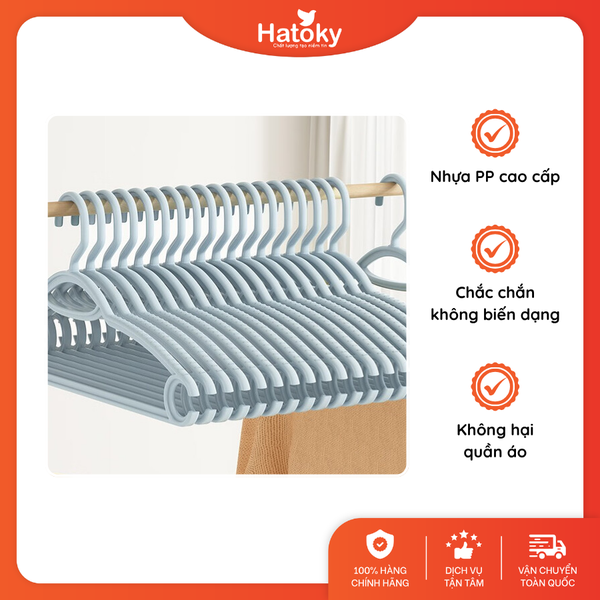 Set 10 móc treo đồ - màu xanh