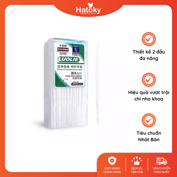 Hộp 60 tăm nha khoa 2 đầu chăm sóc răng miệng