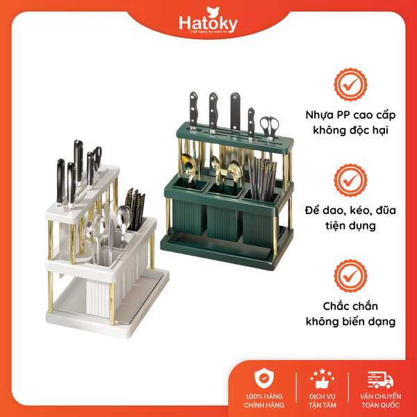 Kệ dao đũa 2 tầng - Xanh