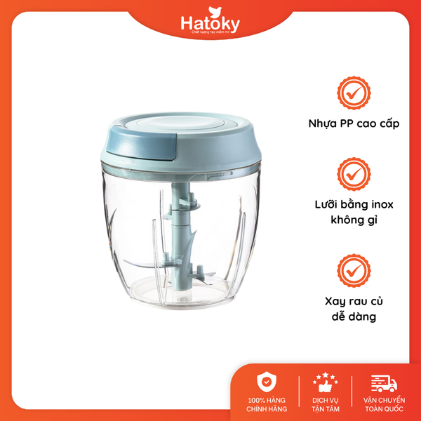 Dụng cụ xay nghiền rau củ kéo tay size S, M, L