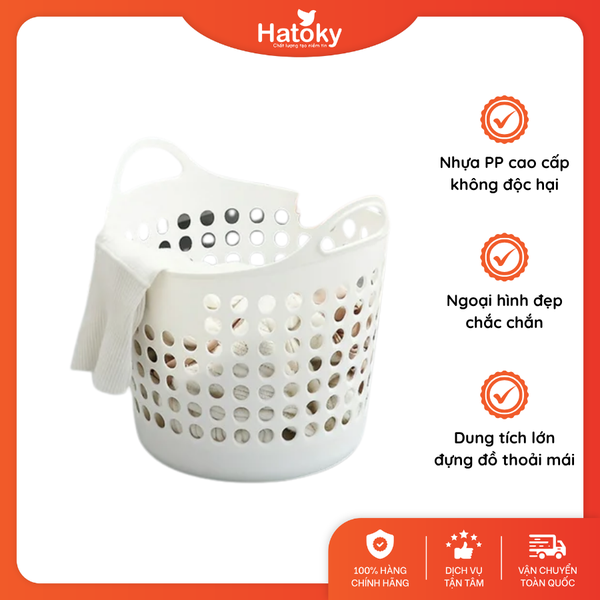 Giỏ đựng đồ đa năng có tay cầm 3001- size M Trắng