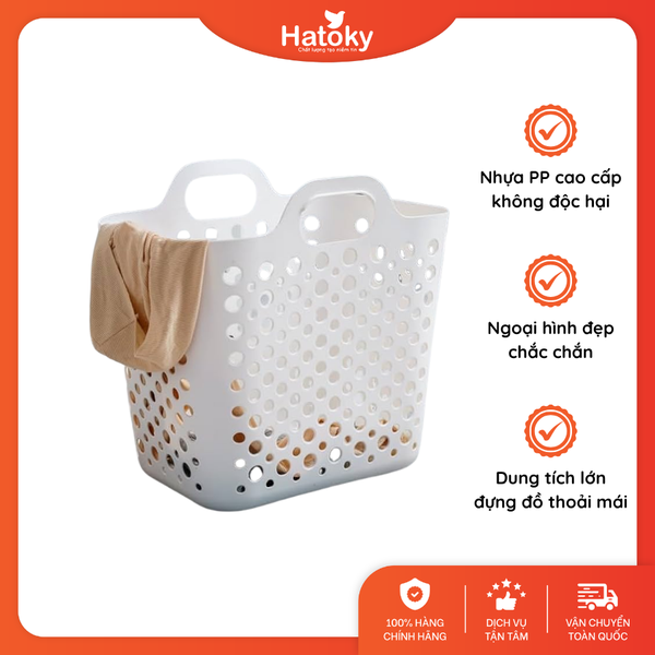 Giỏ đựng đồ đa năng có tay cầm 3002 - size L Trắng