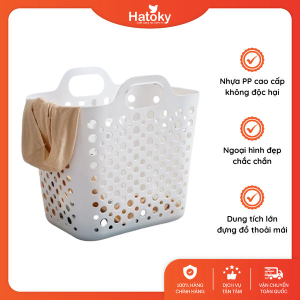 Giỏ đựng đồ đa năng có tay cầm 3002 - size M Trắng