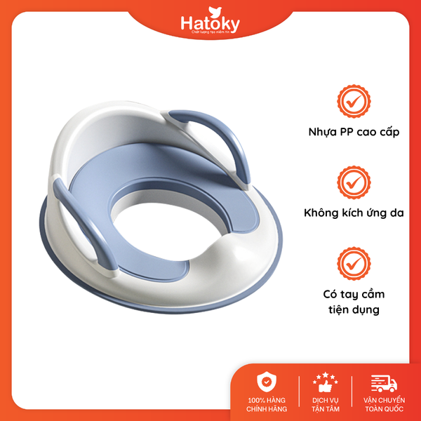 Bệ lót bồn cầu có tay cầm cho bé - Màu xanh