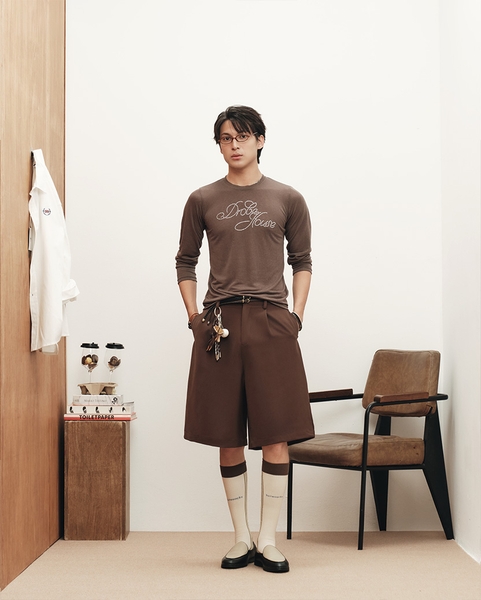 Sparkle Long-sleeve Paper Tee - Steel Grey