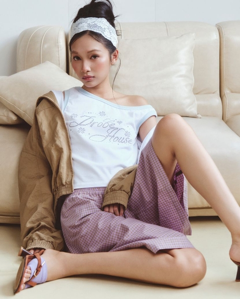 Easy Plaid Shorts - Lilac & Tan