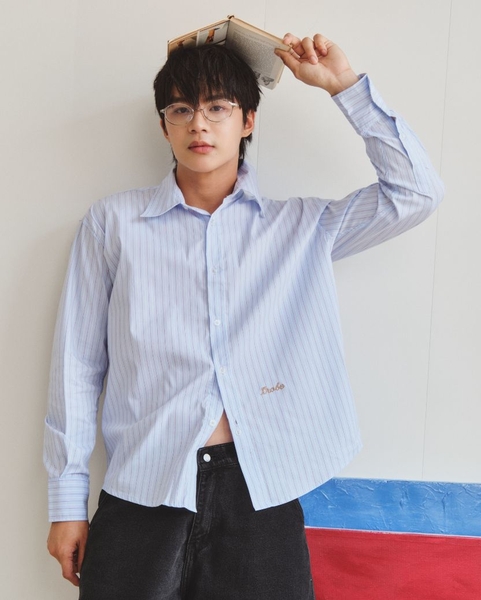 Striped Long-sleeve Shirt - Sky Blue