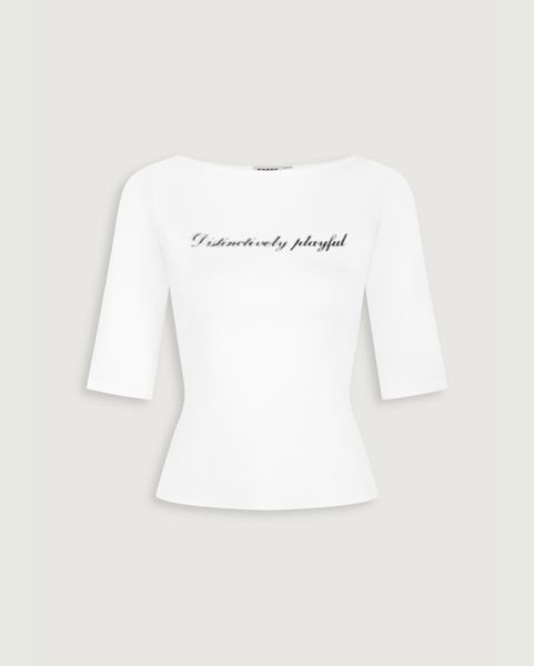 Contour Tee - Beige White