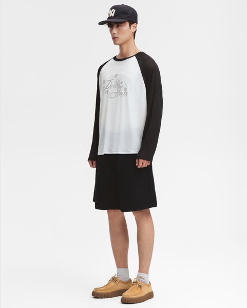 Pixel Raglan Paper Tee - Black